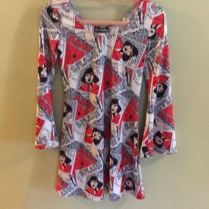 Fun Comic Print Dress women’s Medium